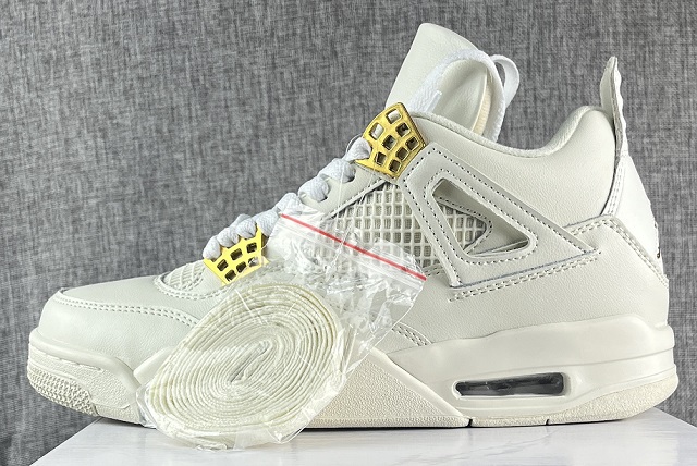 Women Air Jordan 4 Cement White Gold [Women Cheap Jordans 4 89]